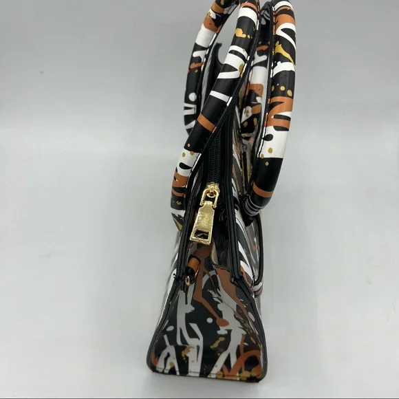 Splattered Paint Design Mini Bag Satchel Purse - Picture 4 of 6